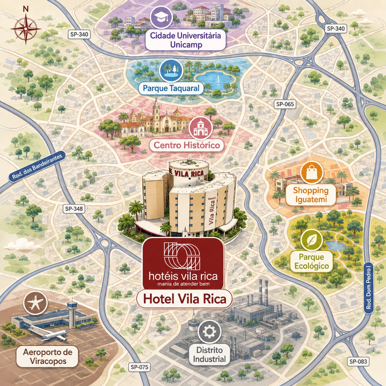 Mapa ilustrativo — Campinas/SP Localização no Centro da Cidade